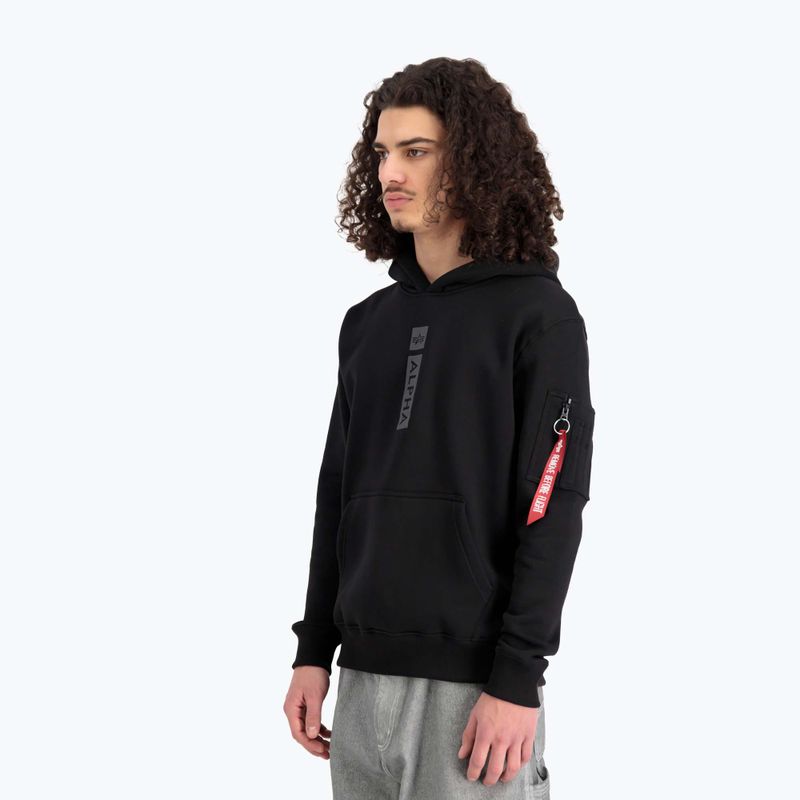 Pánská mikina Alpha Industries Puff Print Hoodie black