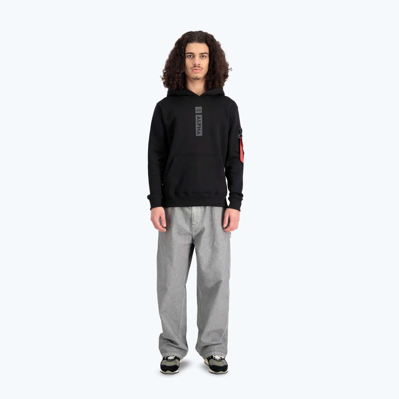 Pánská mikina Alpha Industries Puff Print Hoodie black 2