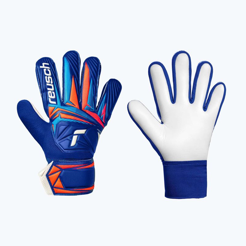 Dětské brankářské rukavice Reusch Attrakt Starter Solid Junior sharp blue/white/shocking orange