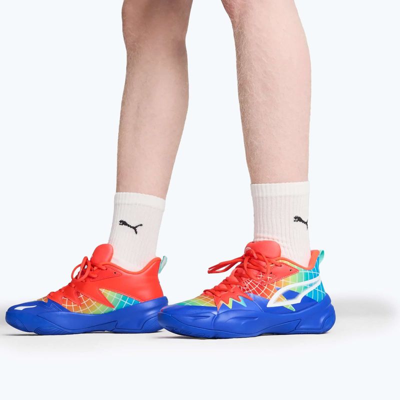 Pánské basketbalové boty PUMA Genetics Marcus Smart royal sapphire/red blast 4