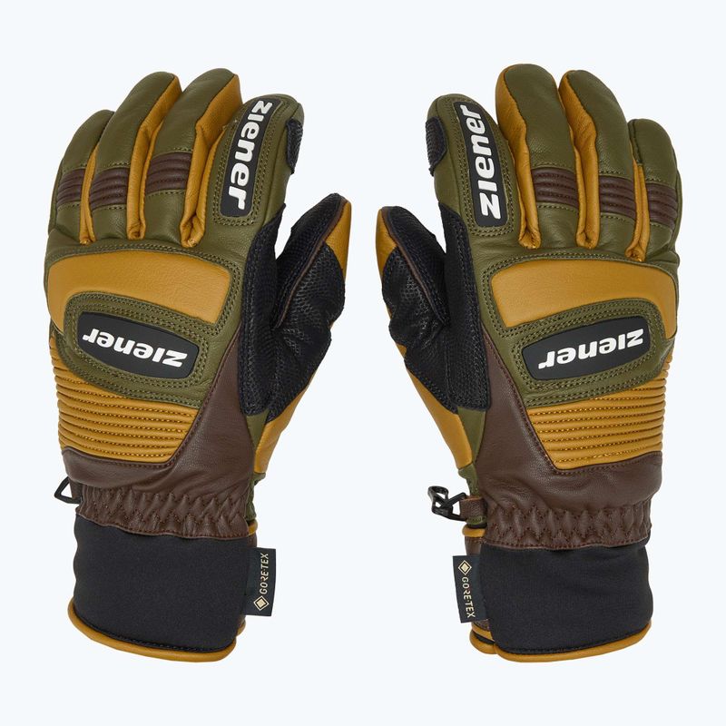 Pánské lyžařské rukavice ZIENER Guard GTX + Gore Grip PR alpine dark/brown 4