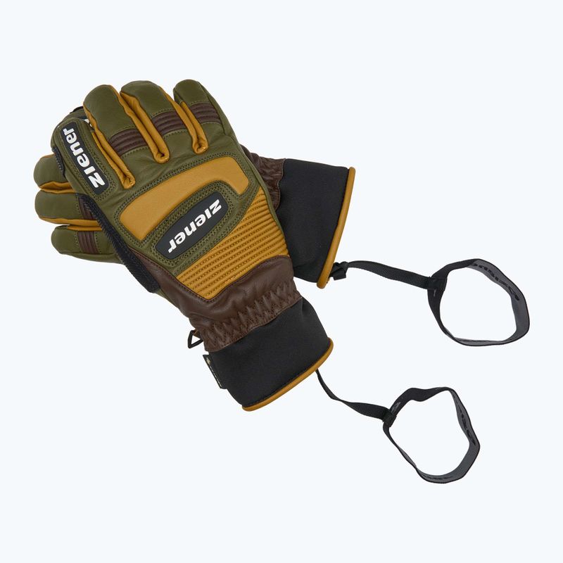 Pánské lyžařské rukavice ZIENER Guard GTX + Gore Grip PR alpine dark/brown 7