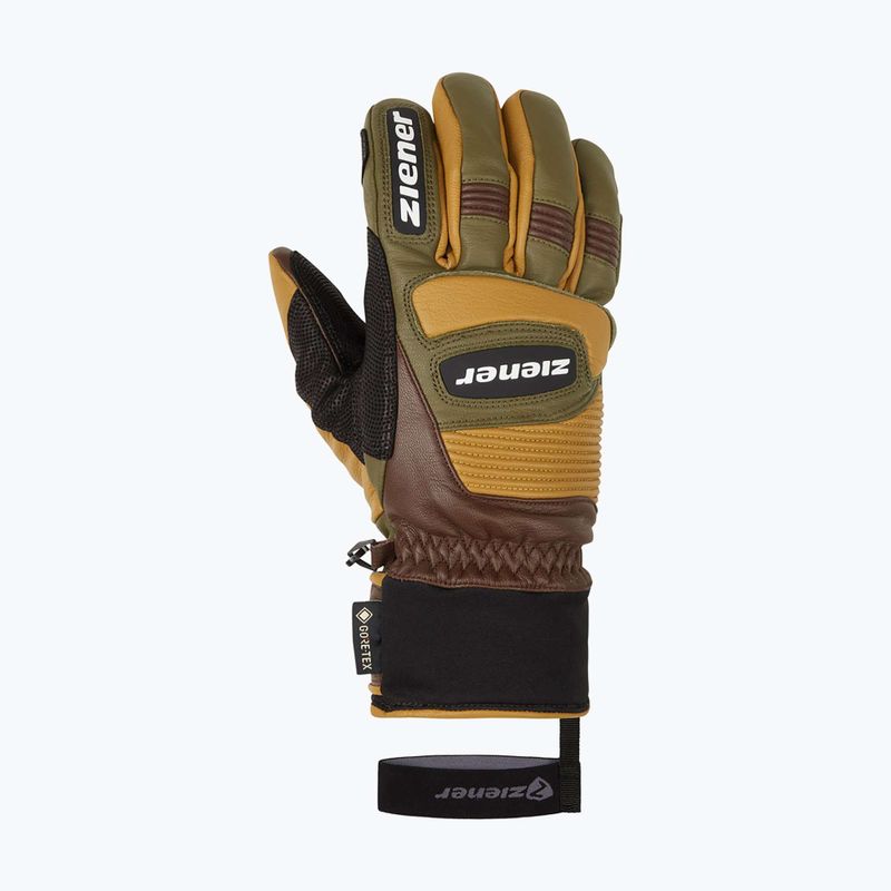 Pánské lyžařské rukavice ZIENER Guard GTX + Gore Grip PR alpine dark/brown 8