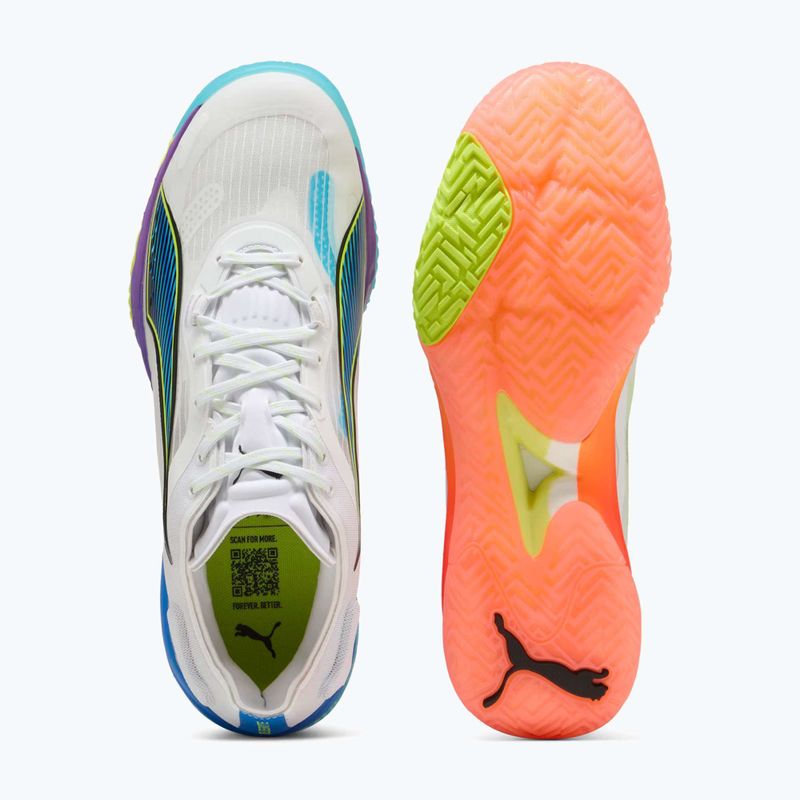 Boty na házenou PUMA Accelerate Nitro SQD 4 Game On puma white/glowing red/ultra blue 12