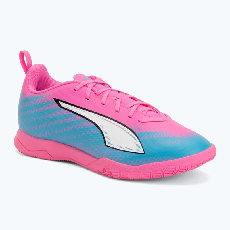 Dětské kopačky PUMA Ultra 6 Play It Jr poison pink/puma wht/sun stream/bright aqua/puma blk