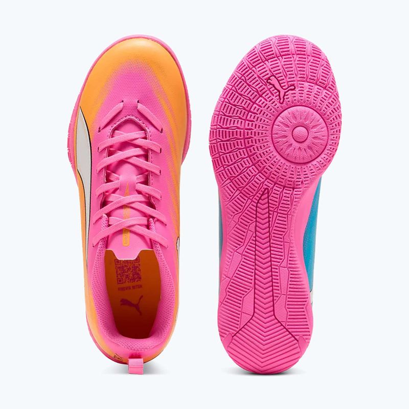 Dětské kopačky PUMA Ultra 6 Play It Jr poison pink/puma wht/sun stream/bright aqua/puma blk 11