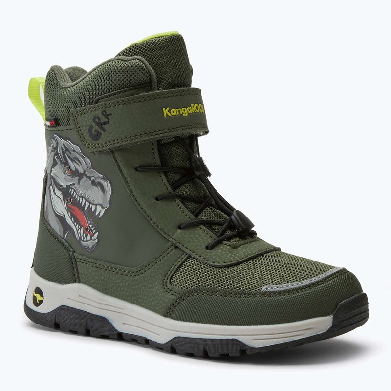 Juniorské sněhule KangaROOS K-MJ Edison EV RTX SL olive / limetta dino