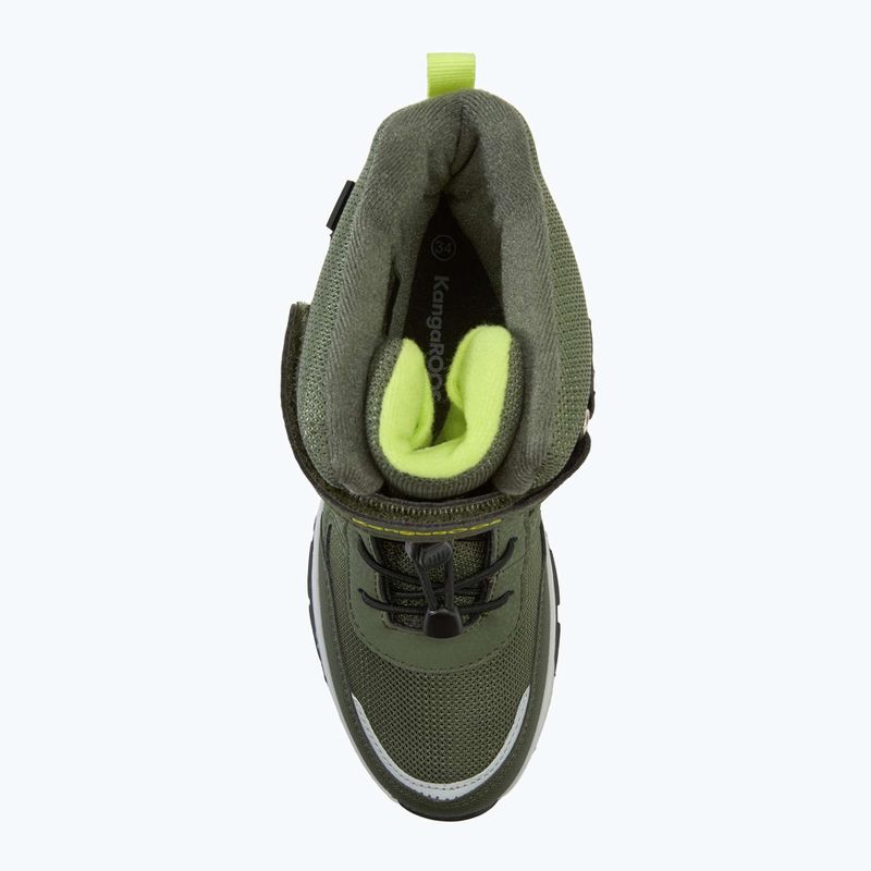 Juniorské sněhule KangaROOS K-MJ Edison EV RTX SL olive / limetta dino 5