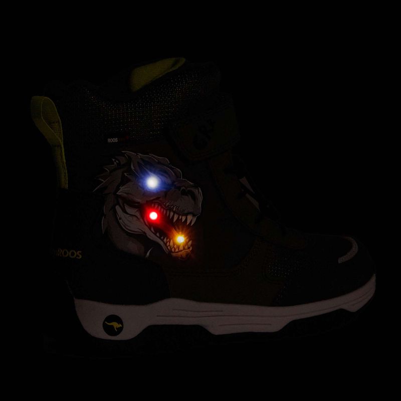 Juniorské sněhule KangaROOS K-MJ Edison EV RTX SL olive / limetta dino 8