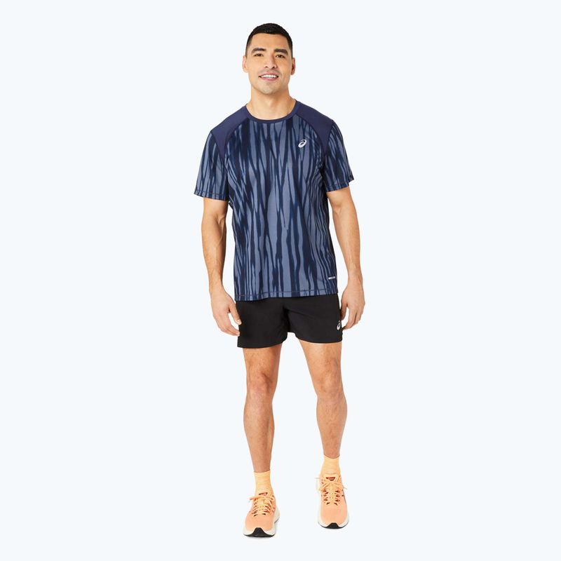 Pánské běžecké tričko ASICS Road All Over Print Top blue expanse/midnight 2