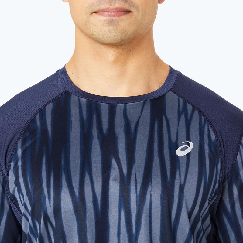 Pánské běžecké tričko ASICS Road All Over Print Top blue expanse/midnight 4