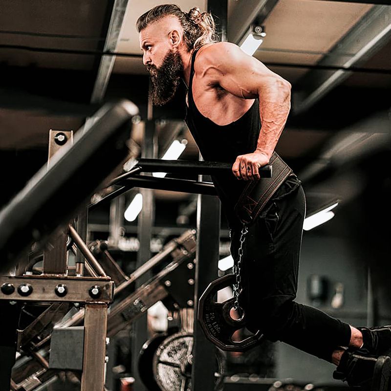 Vzpěračský opasek RDX Pro Dipping Belt 2 Layer černy WDB-T7B 7