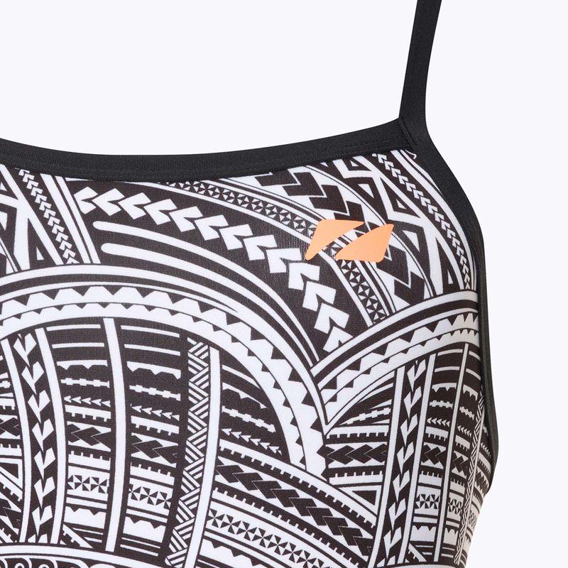 Dámské jednodílné plavky  ZONE3 Kona Speed Strap Back tribal print/black/ white/orange 3