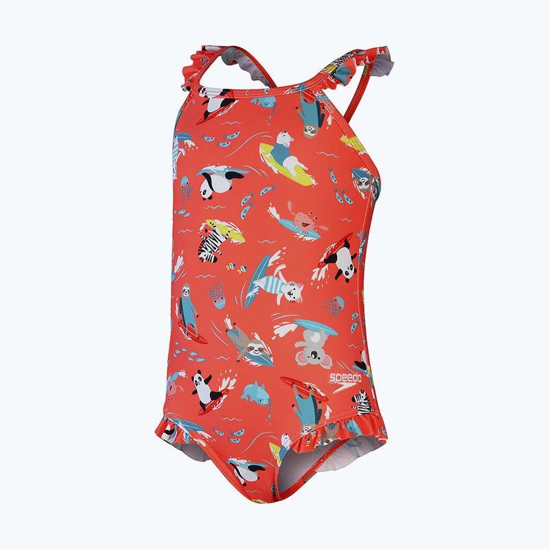 Speedo Dětské jednodílné plavky Digital Frill Thinstrap Orange 8-1288115155 3