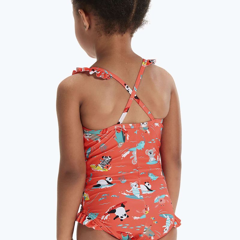 Speedo Dětské jednodílné plavky Digital Frill Thinstrap Orange 8-1288115155 5