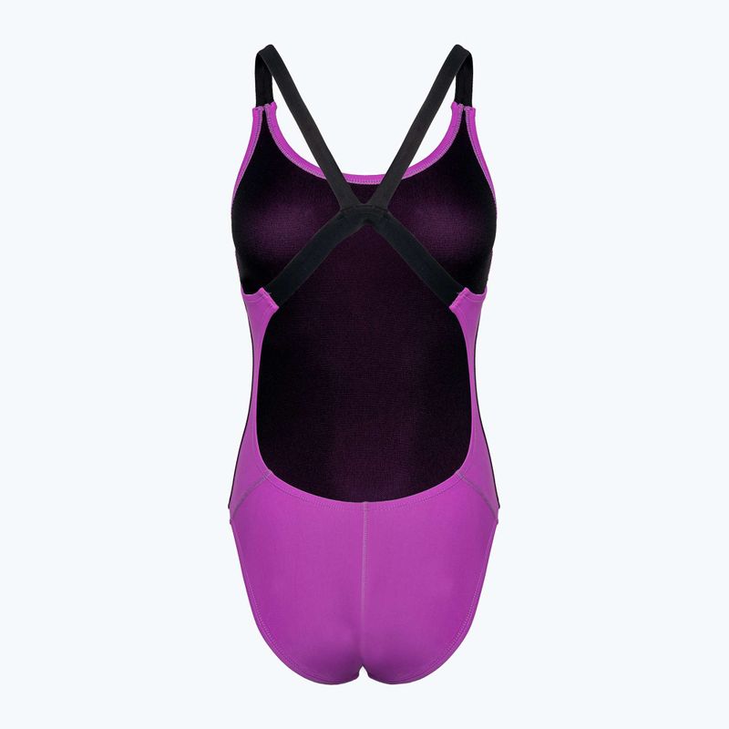 Dámské jednodílné plavky Nike Logo Tape Fastback fuchsiový sen 2