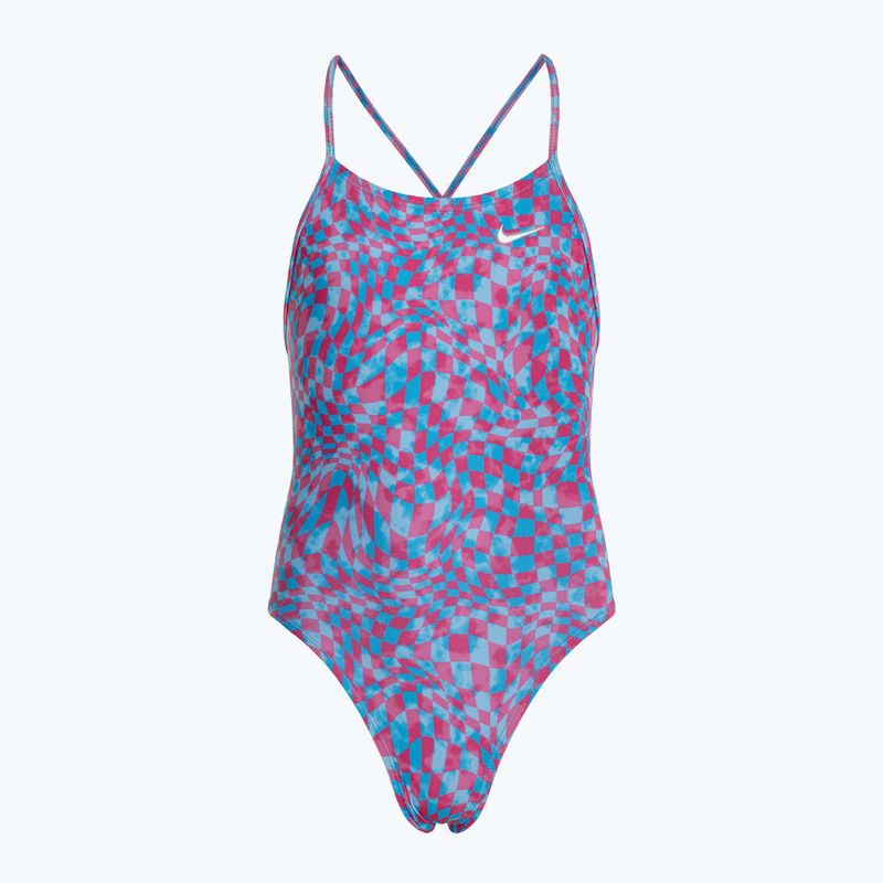 Dětské jednodílné plavky Nike Hydrastrong Lace Up Back university blue