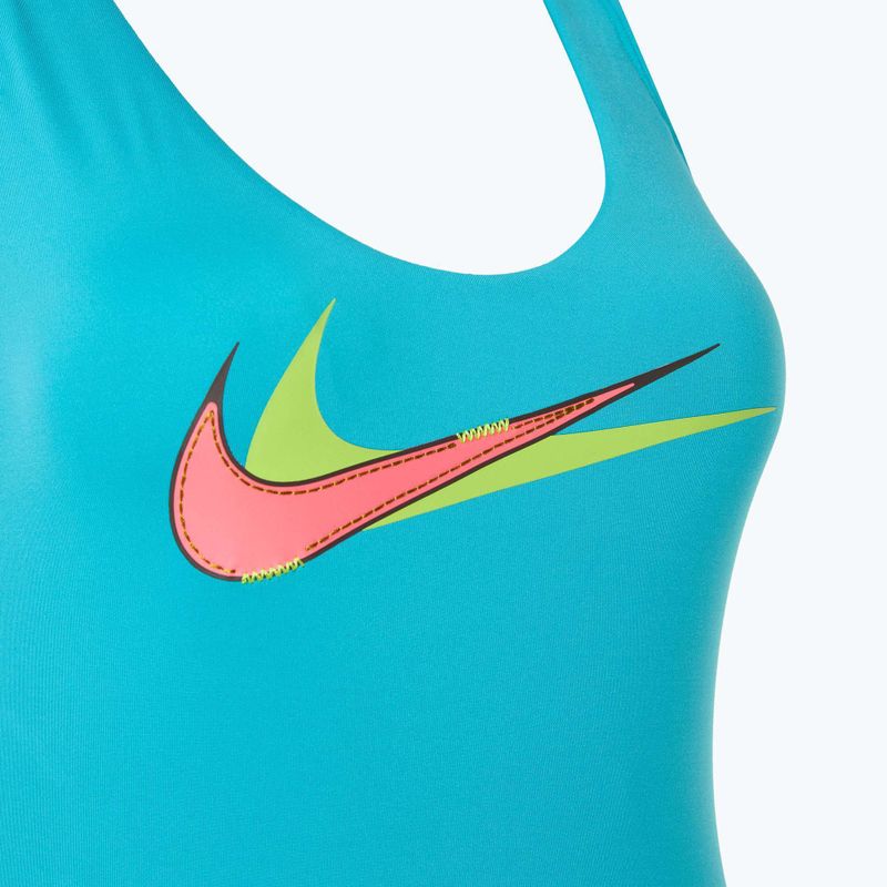 Dámské jednodílné plavky Nike Multi Logo Crossback dusty cactus 3