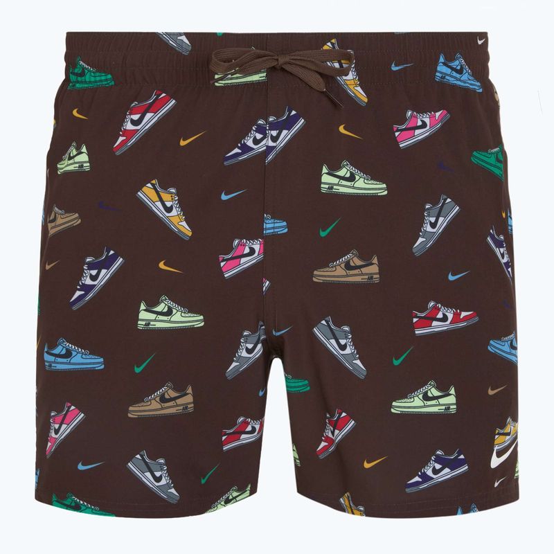 Pánské plavecké šortky Nike Multi Print 5" Volley baroque brown 5