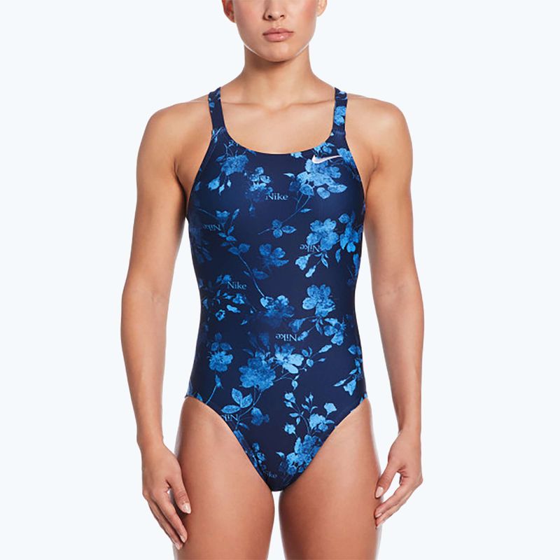 Dámské jednodílné plavky Nike Hydrastrong Fastback midnight navy