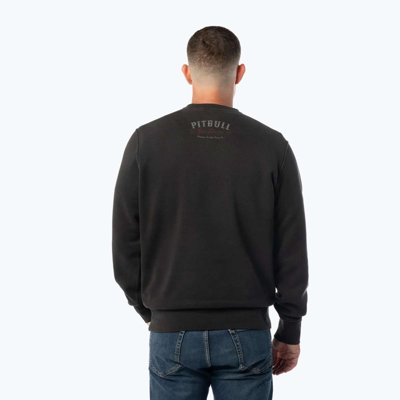 Pánská mikina Pitbull Strenght & Respect Crewneck washed dark graphite 3