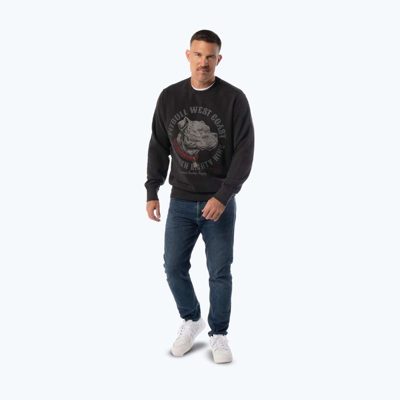 Pánská mikina Pitbull Strenght & Respect Crewneck washed dark graphite 4