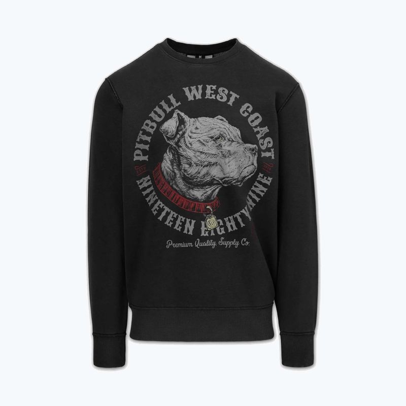 Pánská mikina Pitbull Strenght & Respect Crewneck washed dark graphite 5