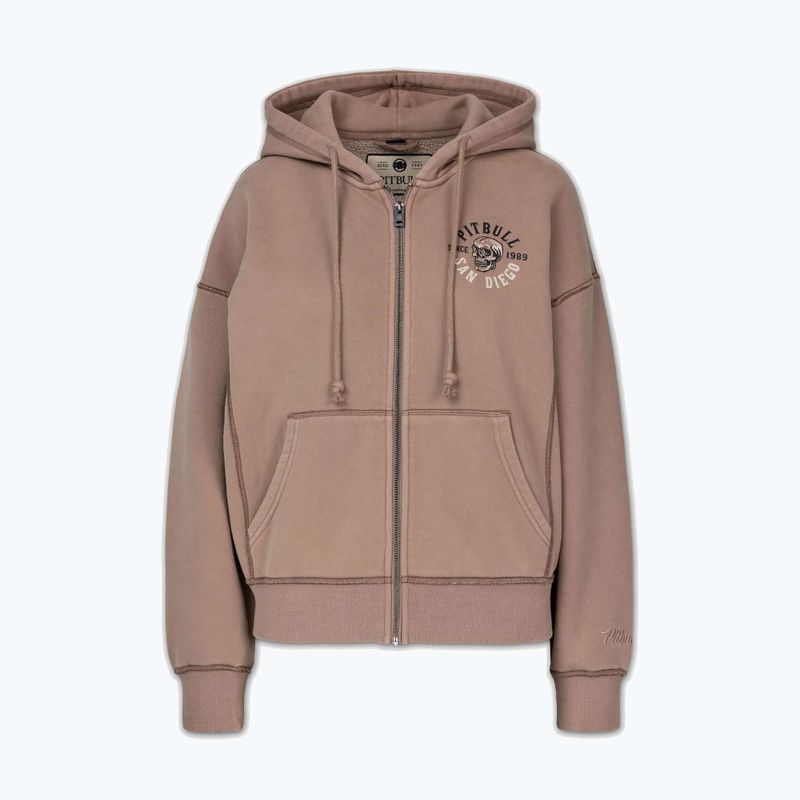 Dámská mikina Pitbull Skull Surf Hooded Zip chocolate mousse 7