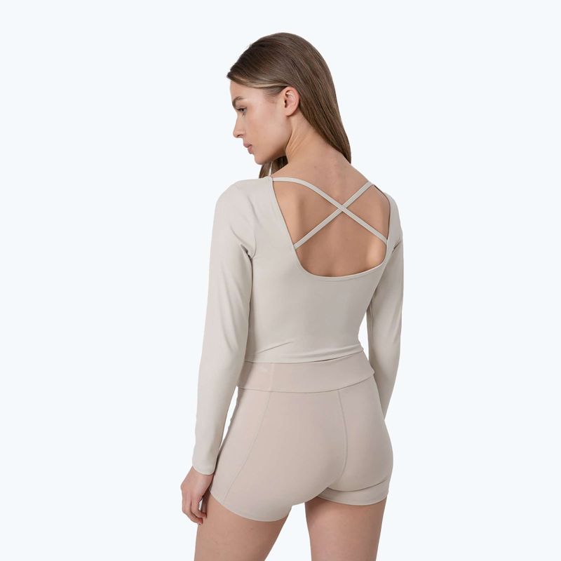 Dámský top na jógu 4F H4Z22-TSDL019 beige 2