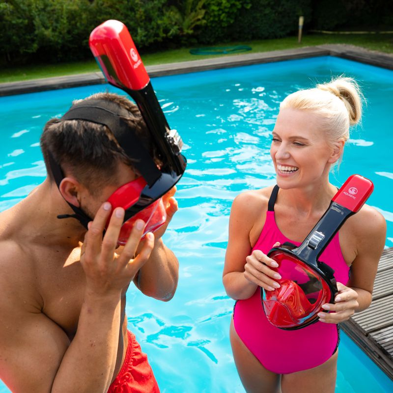 Celoobličejová maska na šnorchlování AQUASTIC červená SMA-01SC 8