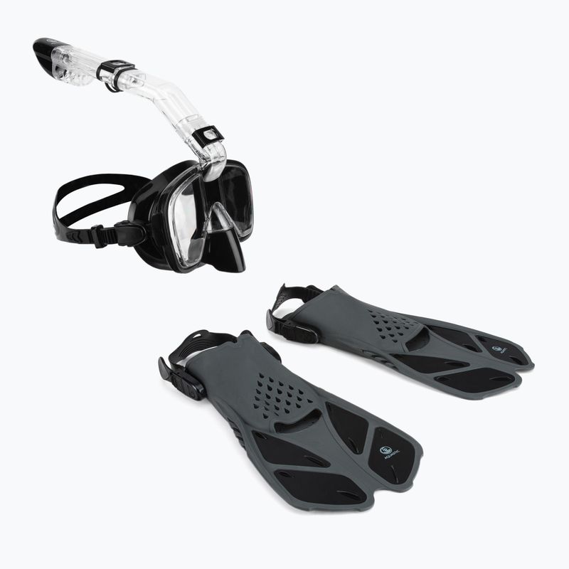 Šnorchlovací set AQUASTIC Maska + Šnorchl černý SMFK-01SC