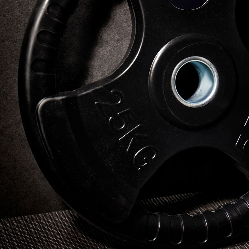 Pogumované litinové závaží XTREXO černé RW25 25 kg 6