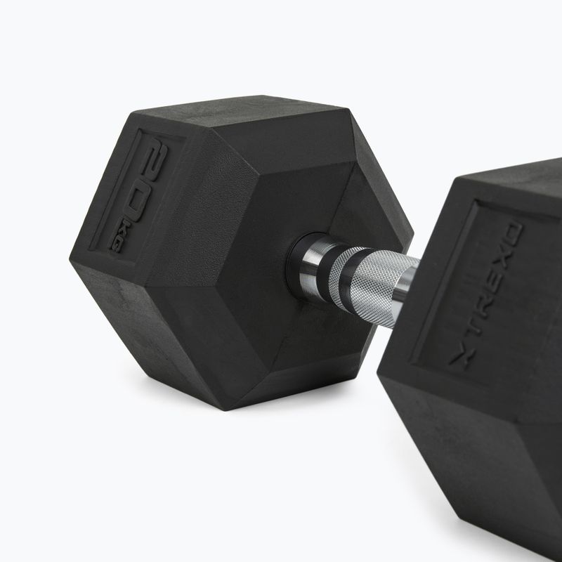 Pogumovaná činkaXTREXO Hex HXD200 20 kg 8