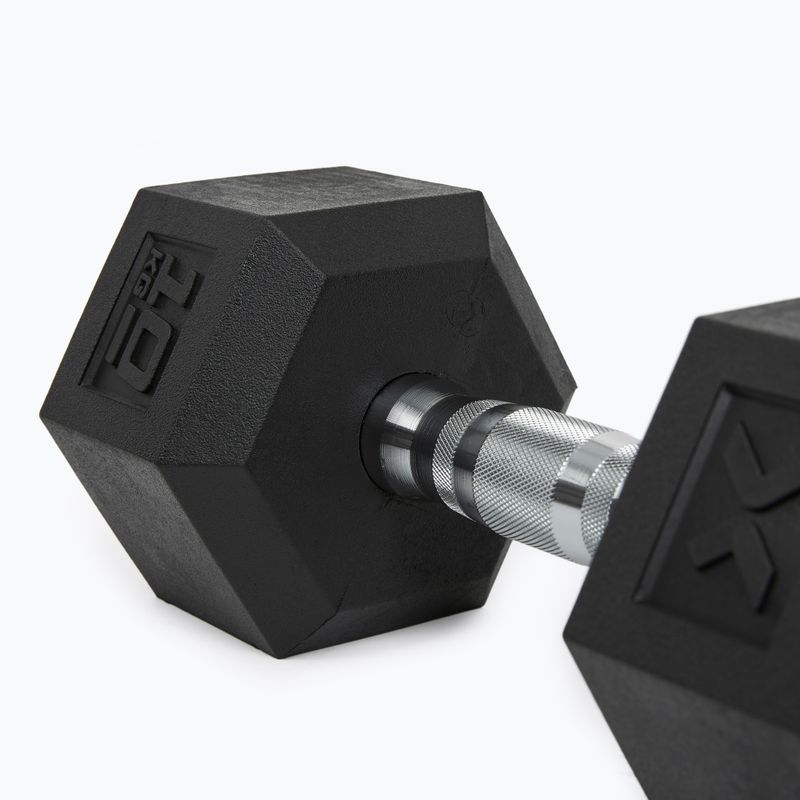 Pogumovaná činka XTREXO Hex HXD100 10 kg 8