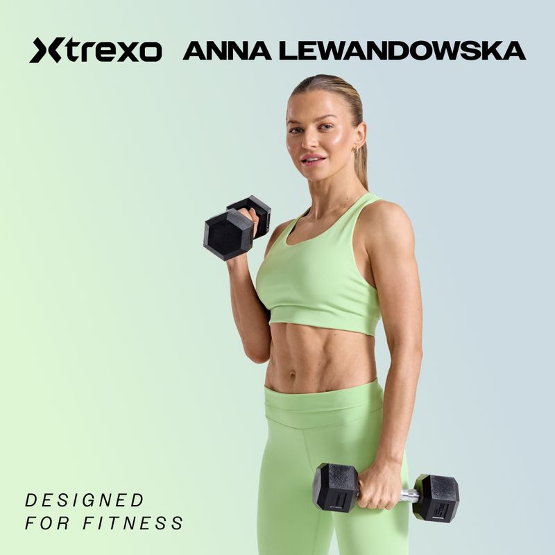 Pogumovaná činka XTREXO Hex HXD50 5 kg 2
