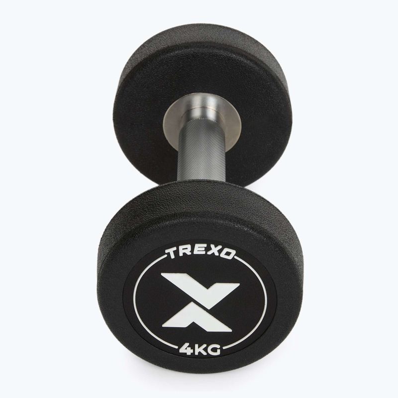 Pogumovaná litinová činka XTREXO Pro 4 kg black 6