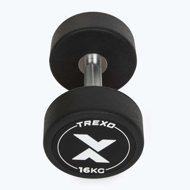 Pogumovaná litinová činka XTREXO Pro 16 kg black 7