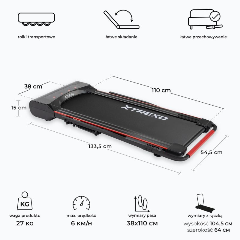 Běžecký pás elektrický XTREXO Walking Pad W150 černý 3