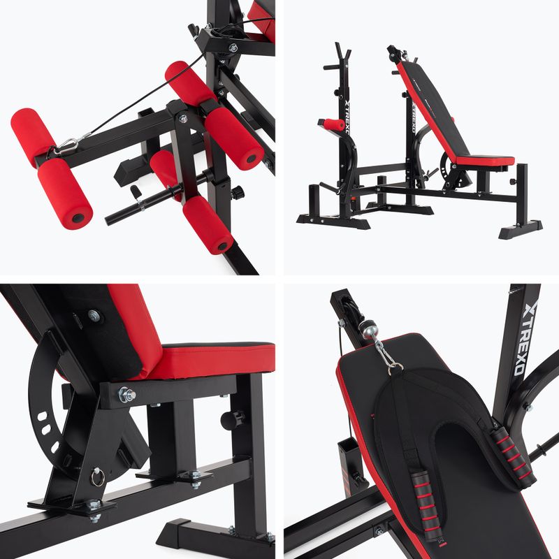 Posilovací lavice XTREXO BenchFit Max se stojanem a bicepsovým pultem black 14