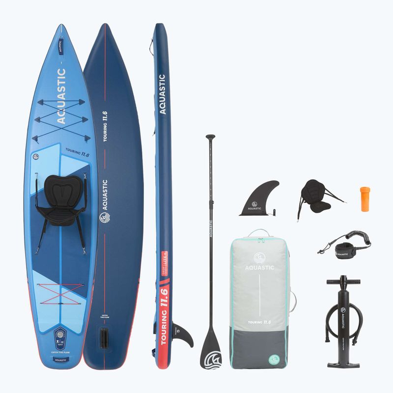 Sada paddleboard SUP nafukovací AQUASTIC Touring 11'6" modrý