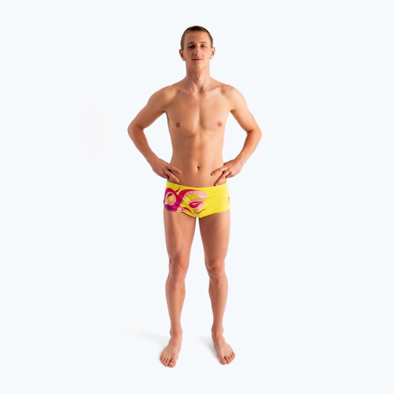 Pánské plavecké boxerky  SWEEP Aqua Kraken pink/yellow 6
