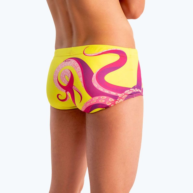 Pánské plavecké boxerky  SWEEP Aqua Kraken pink/yellow 10