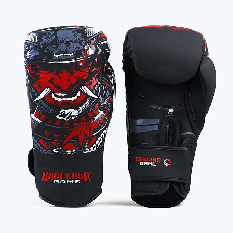 Pánské boxerské rukavice GroundGame "Samurai" černé 21BOXGLOSAM10