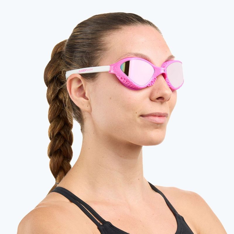 Plavecké brýle BuddySwim OzeanX Mirror pink/white/iridium 3