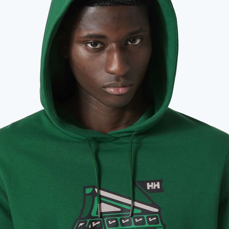 Pánská trekingová mikina Helly Hansen F2F Organic Cotton Hoodie malachite 3