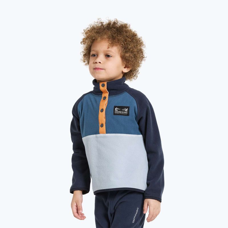 Dětská fleecová mikina Didriksons Monte Half Button cloud blue
