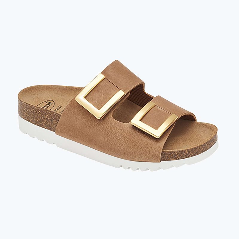 Dámské pantofle Scholl Montery 2 Straps Ad Med cognac 8