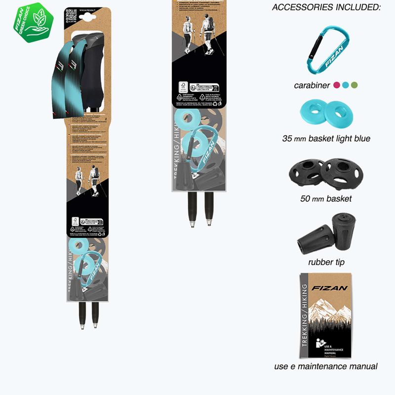 Trekové hole Fizan Compact Tech 4 light blue 7