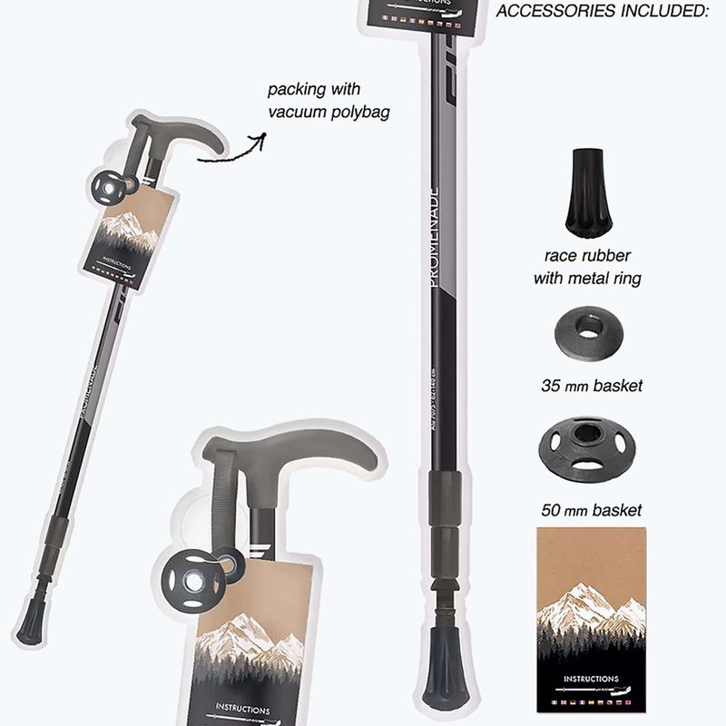 Trekingová hůlka Fizan Promenade grey 10