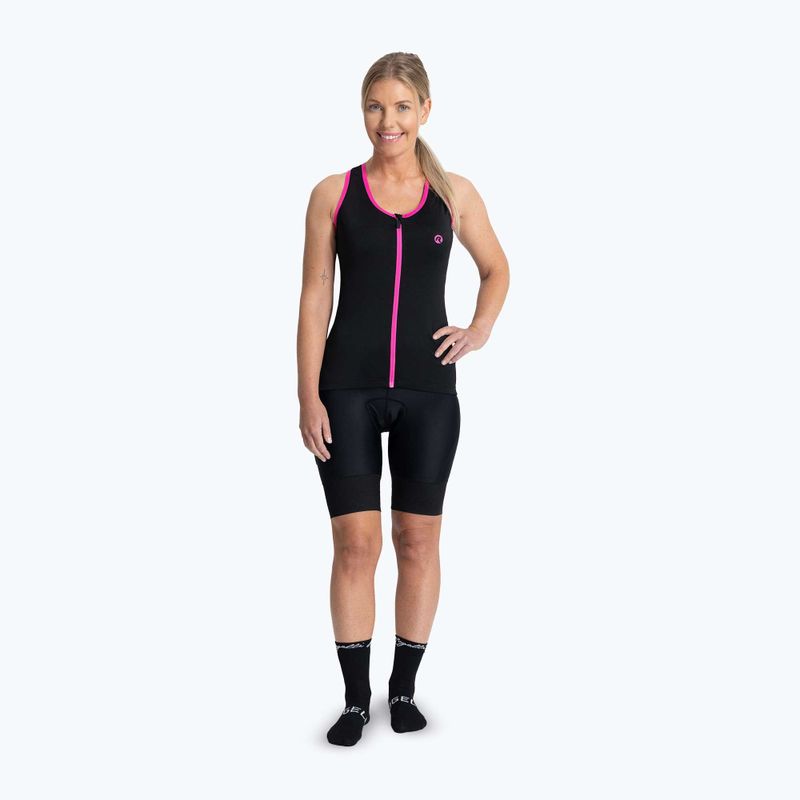 Dámský cyklistický dres Rogelli Abbey Tank Top W black/pink 2